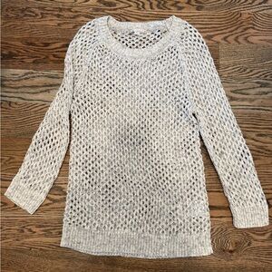 GAP lightweight Beige Open-Knit Crewneck Sweater - Women